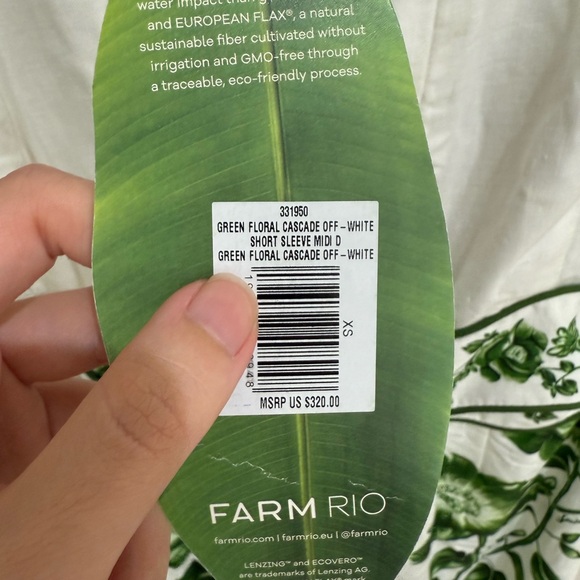 FARM Rio Green and White Floral Dress - Picture 7 of 8